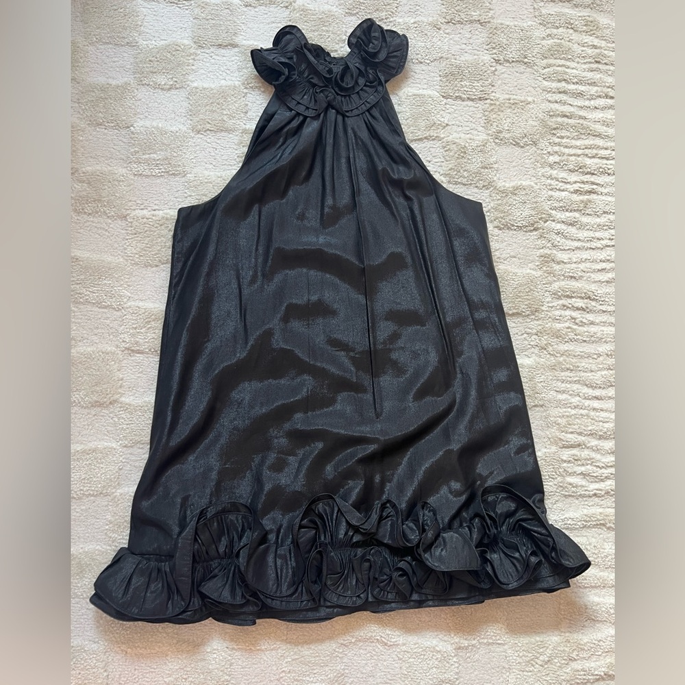 Karlie Black Ruffled Mini Dress